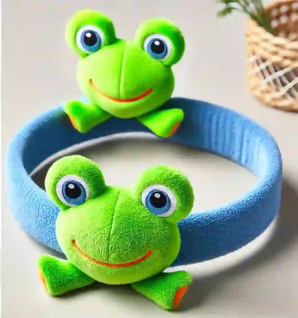 Frog-Themed Baby Headband with Plush Frog Toy